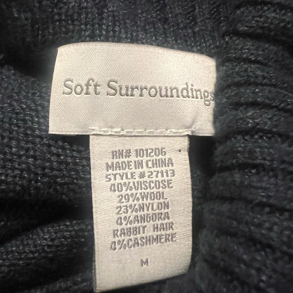 Soft Surroundings navy and blue wool angora blend cowl neck sweater dress - Picture 7 of 8